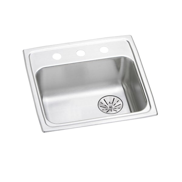 Lustertone Stainless Steel 19 X 18 X 6-1/2 Single Bowl Top Mount Ada Sink With Perfect Drain